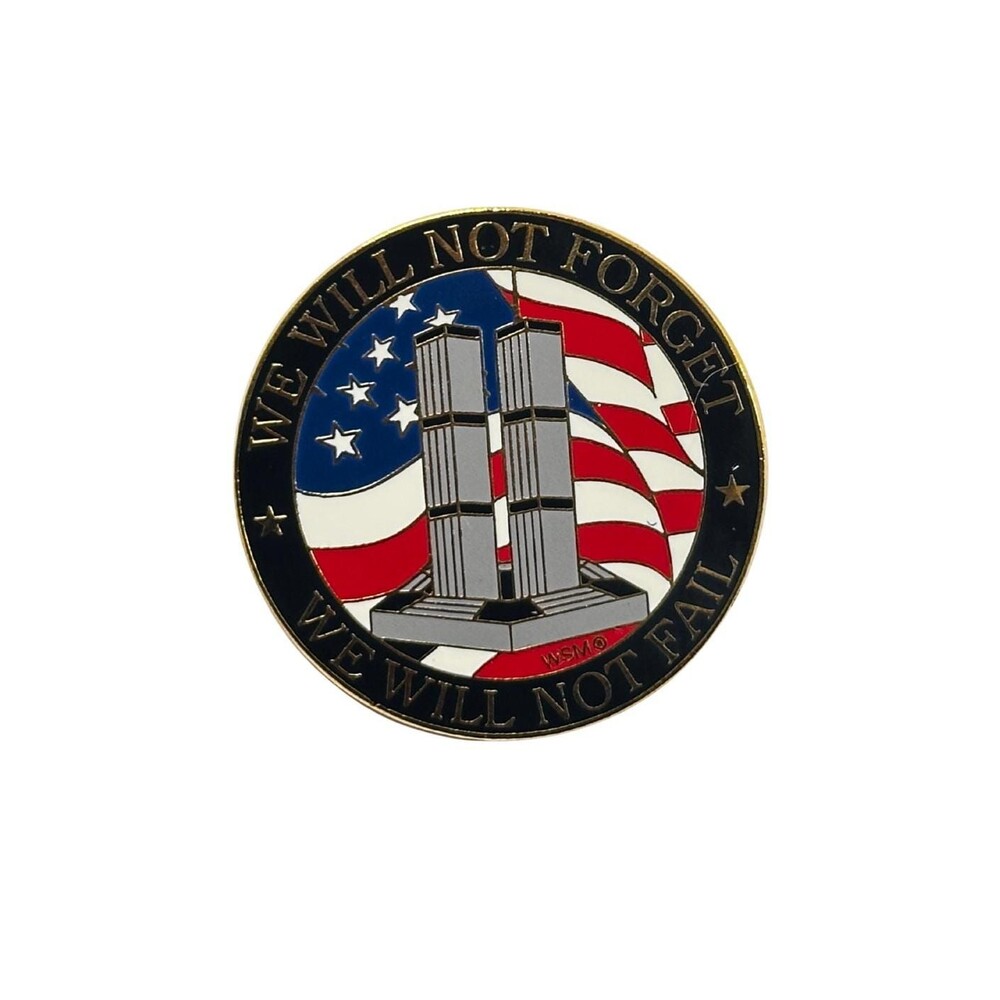 Vintage 9/11 Memorial Enamel Pin, Twin Towers Commemorative